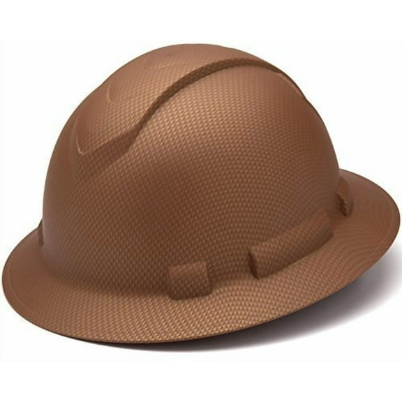 Pyramex Ridgeline Full Brim Hard Hat 4 Point Ratchet Matte Copper Graphite Pattern
