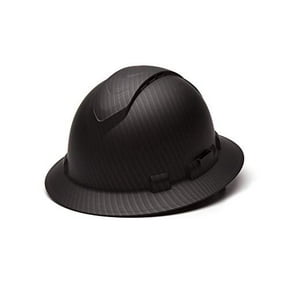 Pyramex Ridgeline Full Brim Hard Hat 4 Point Ratchet Vented Matte Black Graphite Pattern