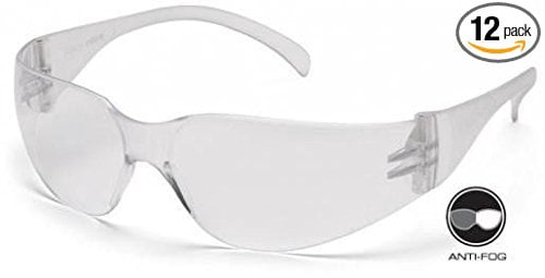 Pyramex S4110ST Safety Glasses, Clear Anti-Fog Lens, 100% Polycarbonate, UV-A and UV-B Absorbent, 12 Pair, Impact and Scratch Resistant, Offers Protection.., By Intruder