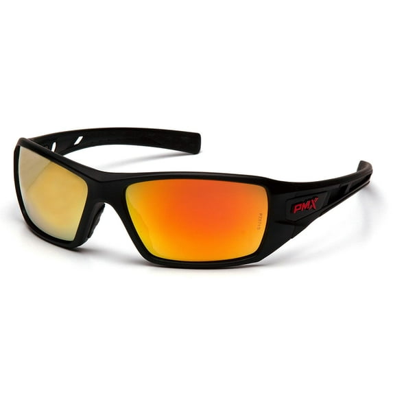 Pyramex SBRF10445D Velar Safety Glasses with Black Frame and Ice Orange Mirror Lens