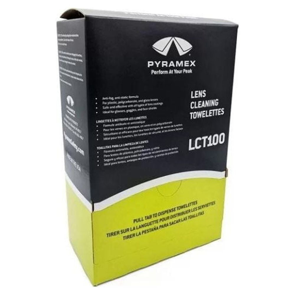 Pyramex Safety Lens Cleaning Towelettes, Individually Packaged, 100