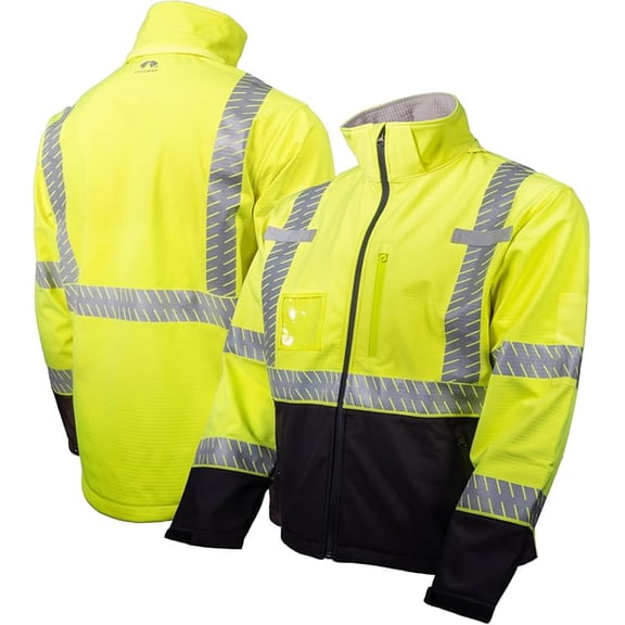 Pyramex Safety Products Standard Pyramex RJ40 Series Waterproof Class 3 Safety Jacket with Hood, Hi Vis Lime, XX-Large