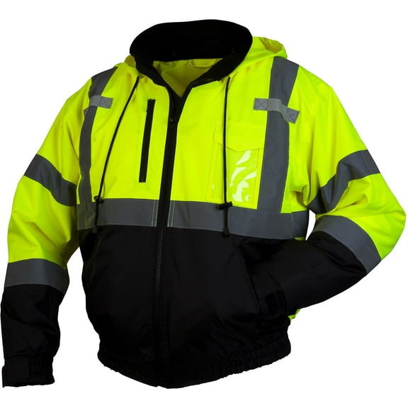 Pyramex Safety RJ3110S RJ31 Series Jackets Hi-Vis Lime Bomber Jacket - Size Small