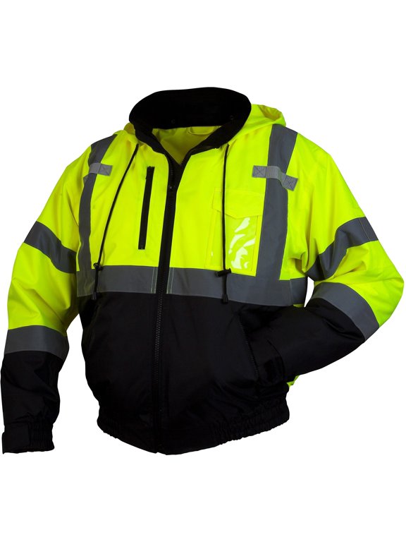 Safety RJ3110S RJ31 Series Jackets Hi-Vis Lime Bomber Jacket - Size Small