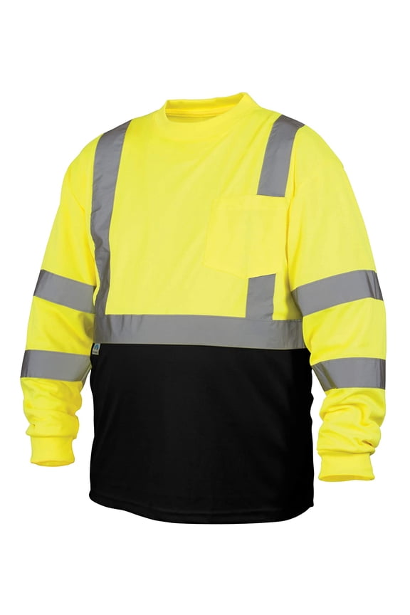 Safety RLTS3110BX3 RLTS31B Series Hi-Vis Safety T-Shirt, Polyester, 3X-Large Large, Lime