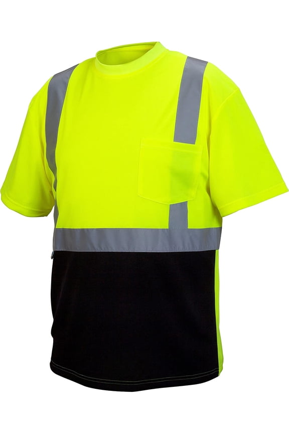 Safety RTS2110BX4-X5 RTS21B Series T-Shirt Hi-Vis Lime - Black Bottom - Size 4X-5X Large Hi-vis Lime 4X-5X Large