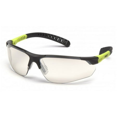 Pyramex Safety SGL10180D Sitecore Safety Glasses Gray and Lime Frame Indoor/Outdoor Mirror Lenses