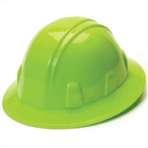 Pyramex Sl Series Hp24131 4-Point Ratchet Hard Hat Full Brim Hi-Vis Lime Green