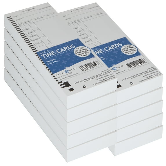 Pyramid 1,000 Count Time Cards for 4000 & 5000 Time Clocks