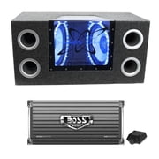 Pyramid 10 1000W Car Subwoofers with 2000W 2-Ohm 2-Channel Amp, Pack of 2