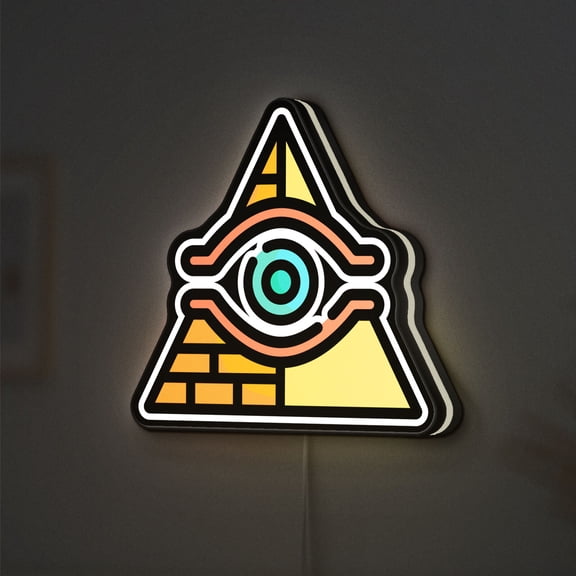 Pyramid 3D Novelty Light Box, Egyptian Landmark Lamp, Ancient Culture LED Night Light, Travel Souvenir Decor (Height 12 inch, 30cm)