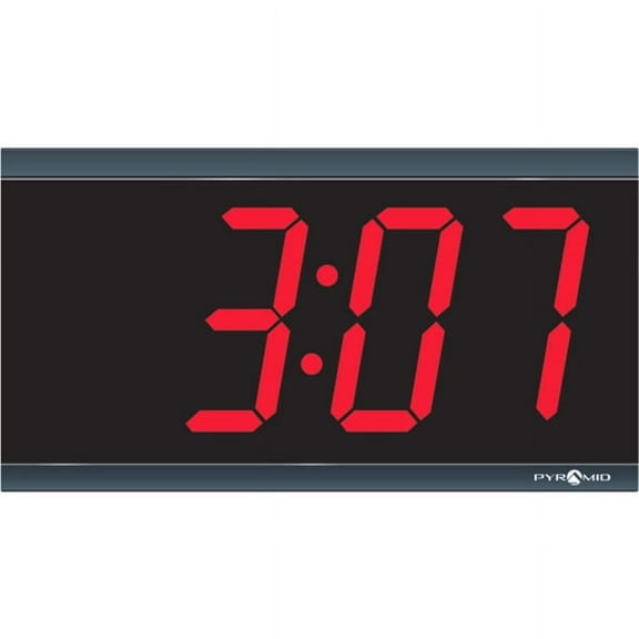 Pyramid 4in x 4 Digit Red LED Digital Wall Clock