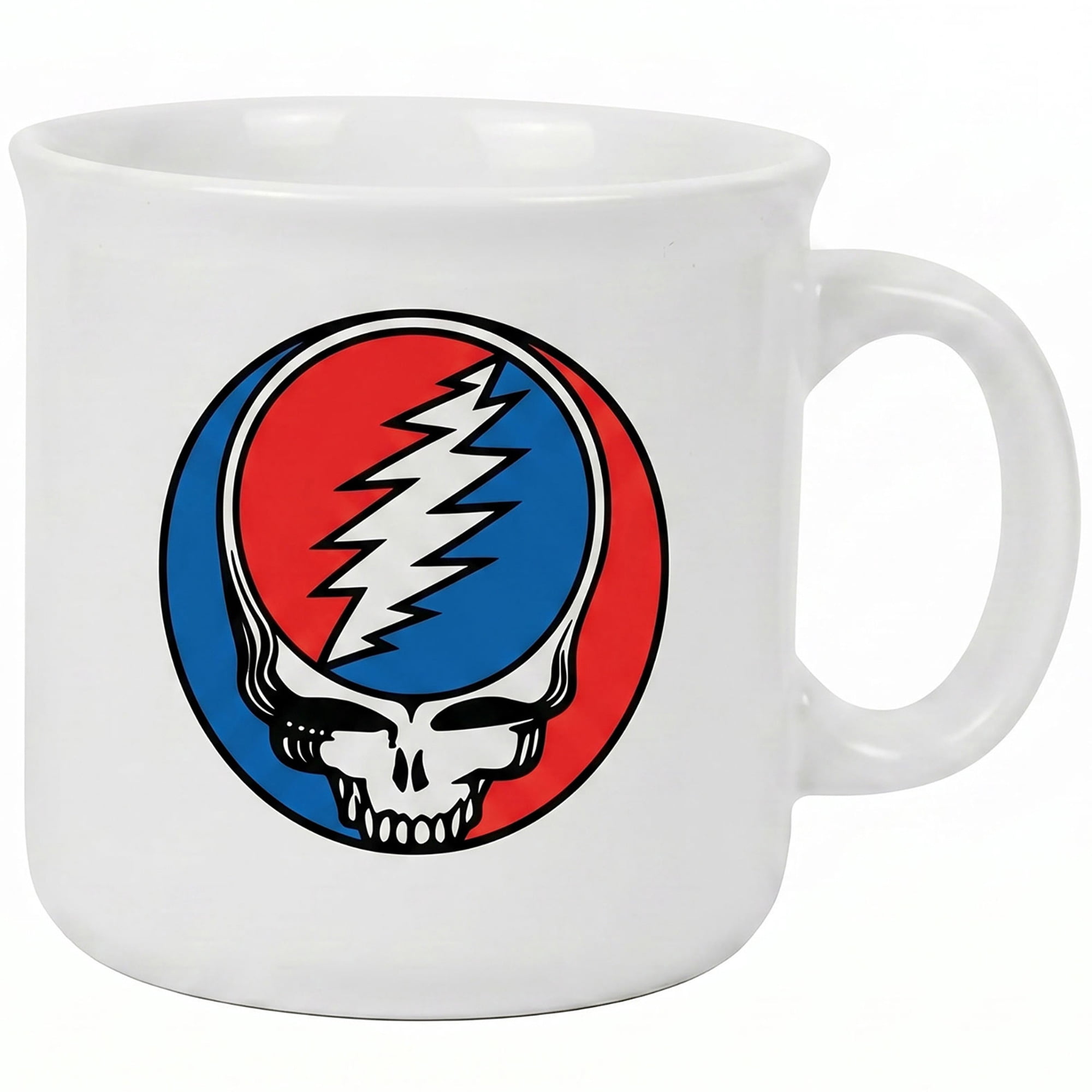 Pyramid America: Grateful Dead Skull Logo - 20oz Ceramic Camper Mug - Coffee & Tea Cup, Microwave-Dishwasher Safe, Rock Band Fan Collectible, Licensed