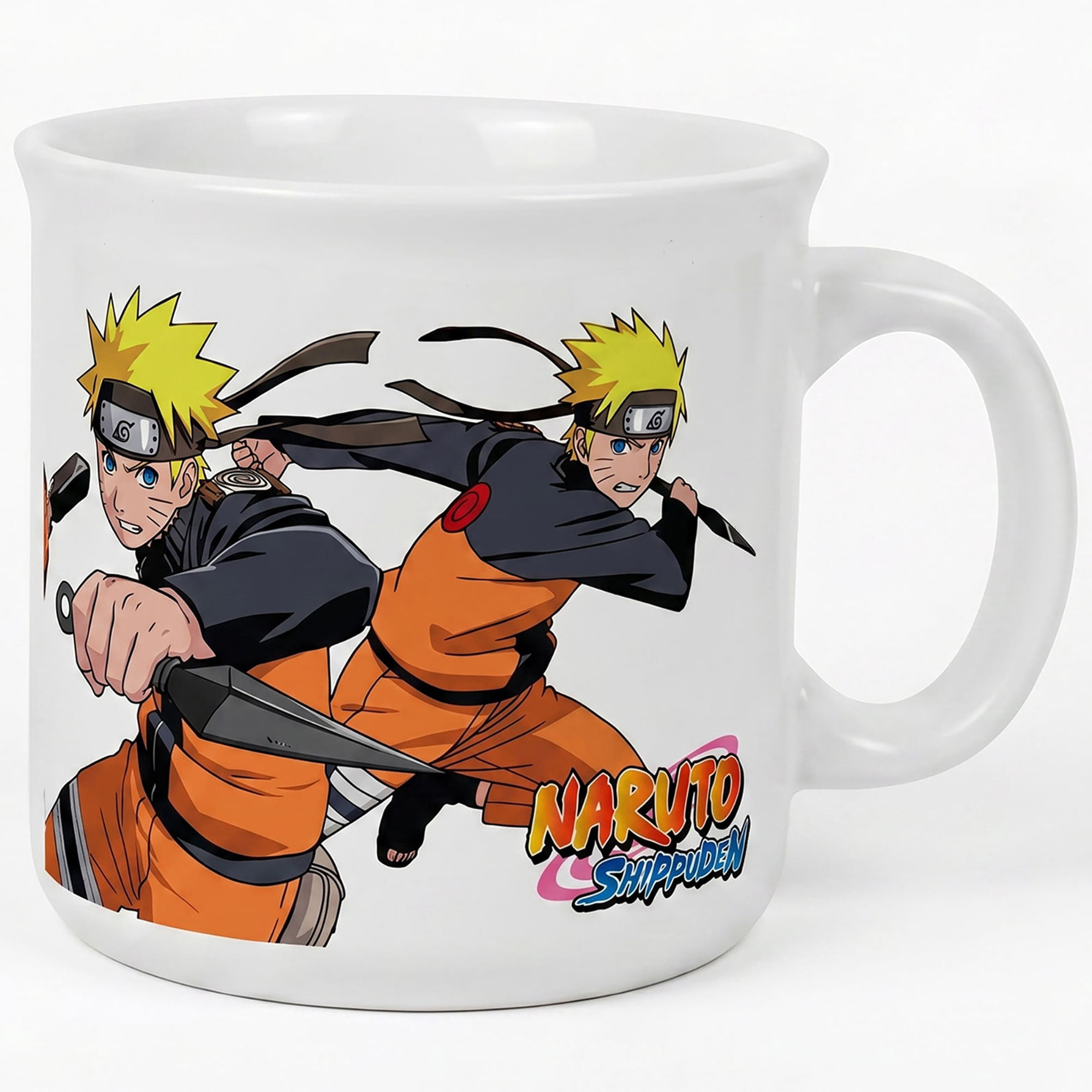 Pyramid America: Naruto Shippuden: Fight Action - 20oz Ceramic Camper Mug - Coffee Tea Cup, Microwave-Dishwasher Safe, Anime Fan Collectible, Licensed