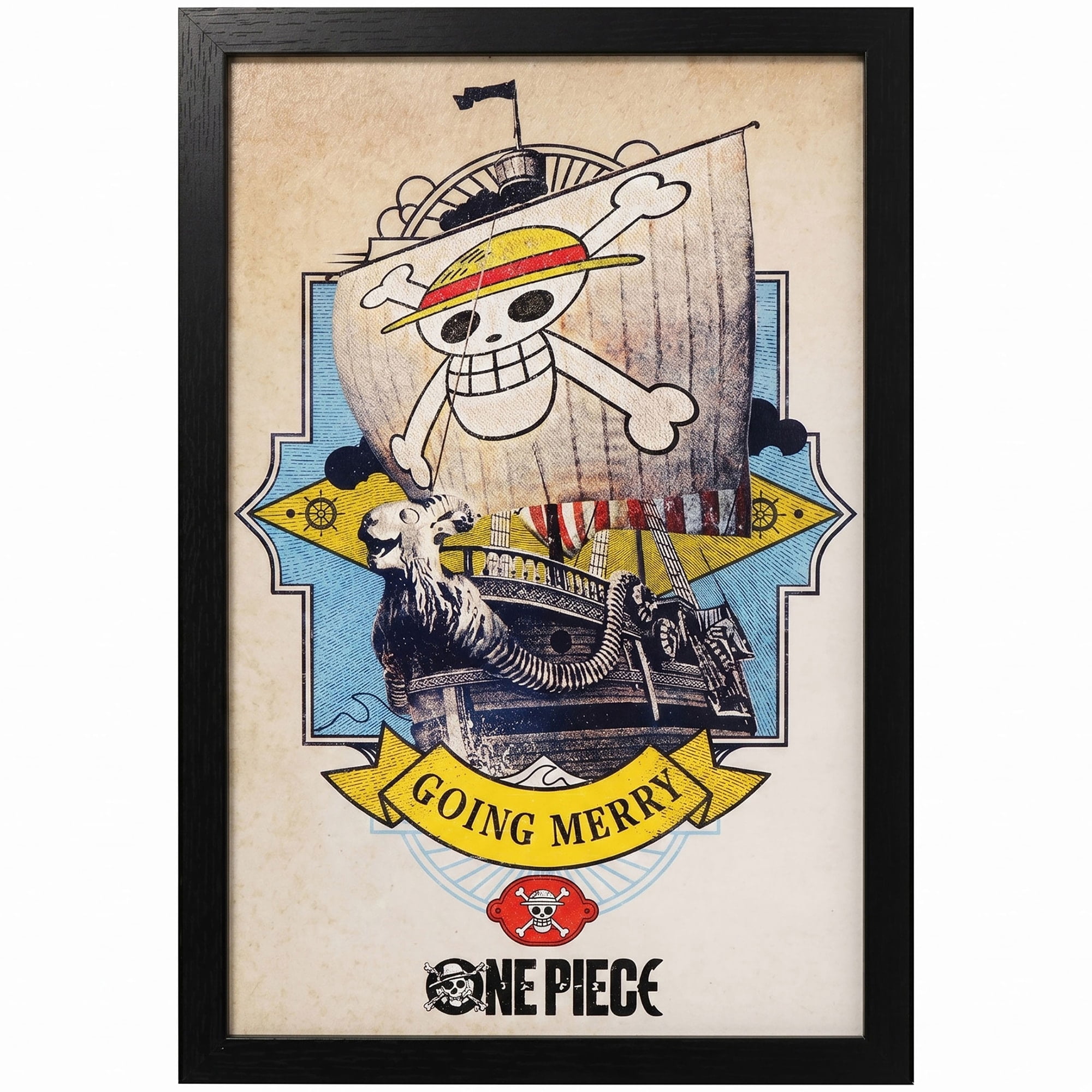 Pyramid America: One Piece Live Action - Going Merry - 11x17 Framed Gel Coated Poster - Series Artwork, Licensed Netflix Wall Decor, Collectible Print