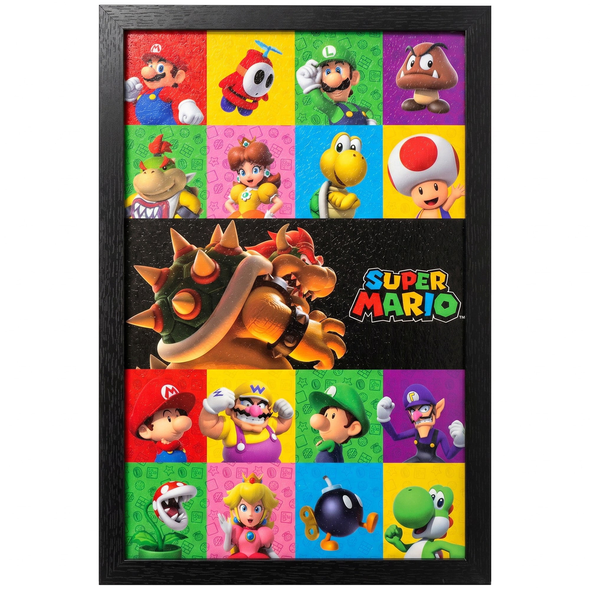 Pyramid America: Super Mario: 3D Friends & Foes - 11x17 Framed Gel Coated Poster - Video Game Artwork, Licensed Nintendo Wall Decor, Collectible Print