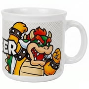 Pyramid America Super Mario Bowser Name - 20oz Ceramic Camper Mug - Coffee Tea Cup, Microwave-Dishwasher Safe, Video Game Fan Collectible, Licensed