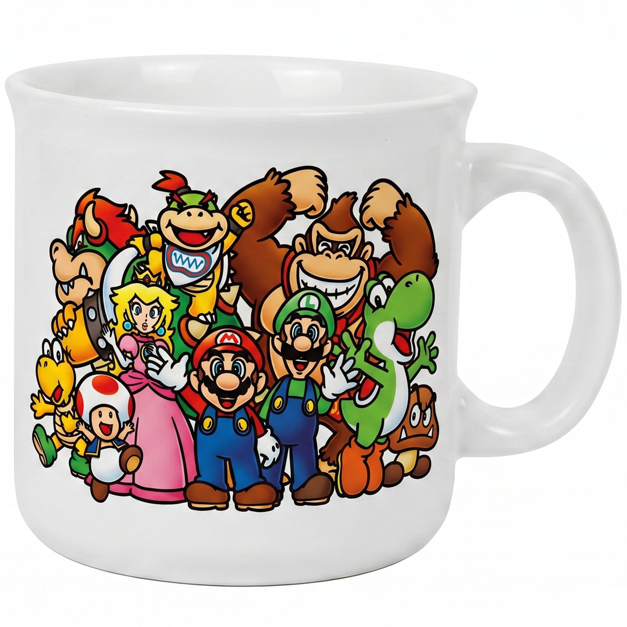 Pyramid America: Super Mario: Lineup - 20oz Ceramic Camper Mug - Coffee & Tea Cup, Microwave-Dishwasher Safe, Video Game Fan Collectible, Licensed