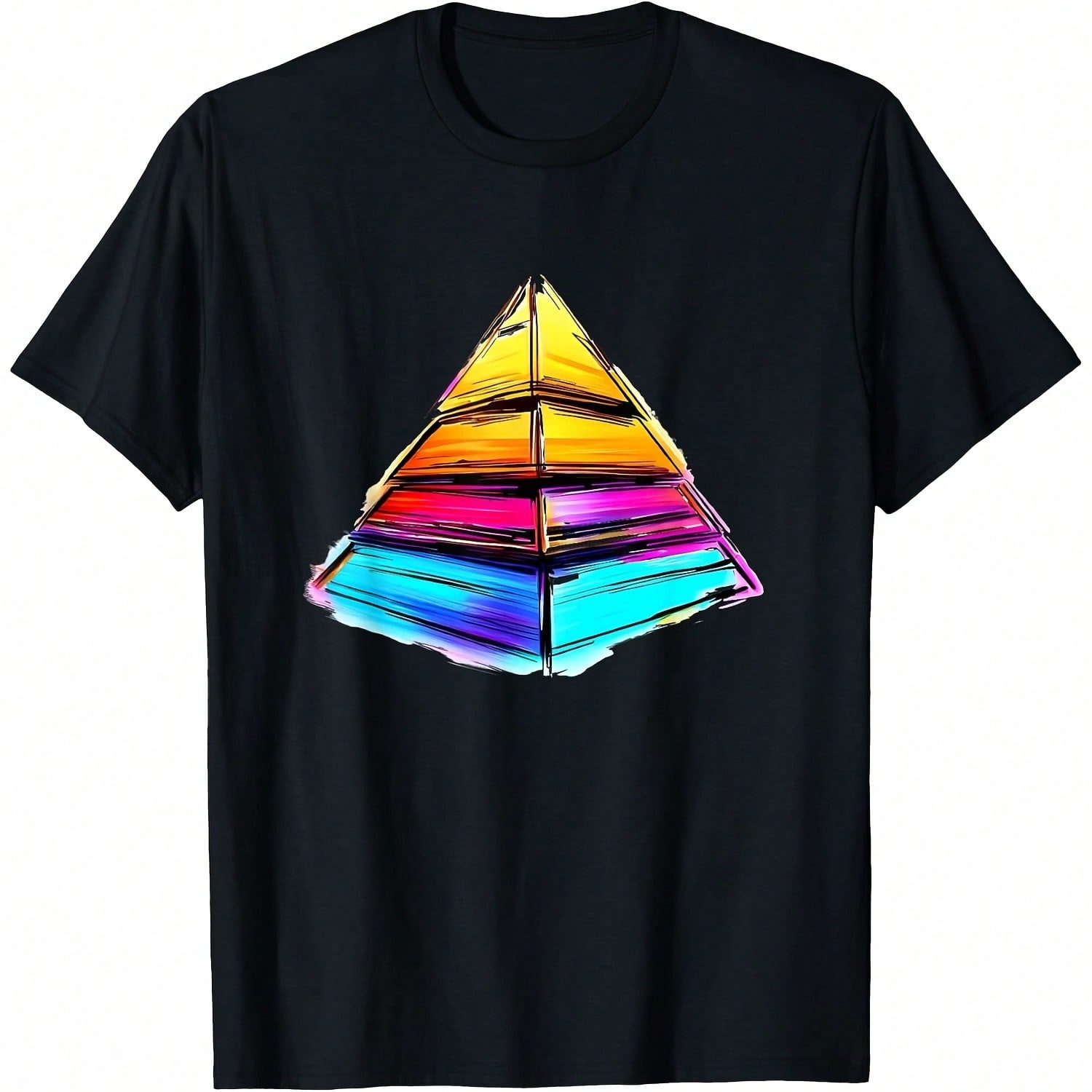 Pyramid Bright & Vibrant - Geometry Math Pyramid T-Shirt. - Walmart.com