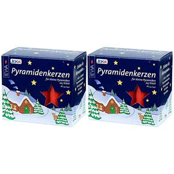 Pyramid Candles, 14 mm, Red, 2 Packs of 24