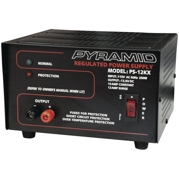 Pyramid Car Audio Gold Series 250-Watt Input 10-Amp Constant Bench Power Supply , PS12KX