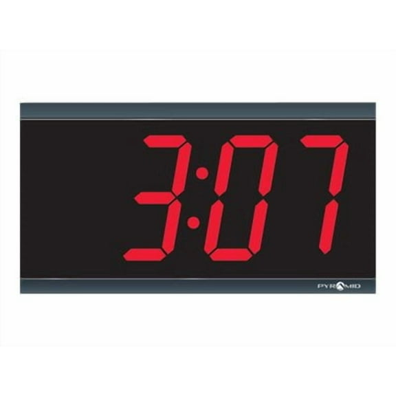 Pyramid Classic - Clock - rectangular - electronic - 11.42 in x 6.2 in - frame: black