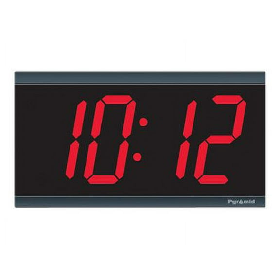 Pyramid Classic Face Type A - Clock - rectangular - electronic - 11.5 in x 6.26 in - frame: black