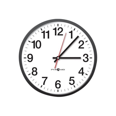 Pyramid Q-12210 Independent 14" Analog Clock, Battery Operated