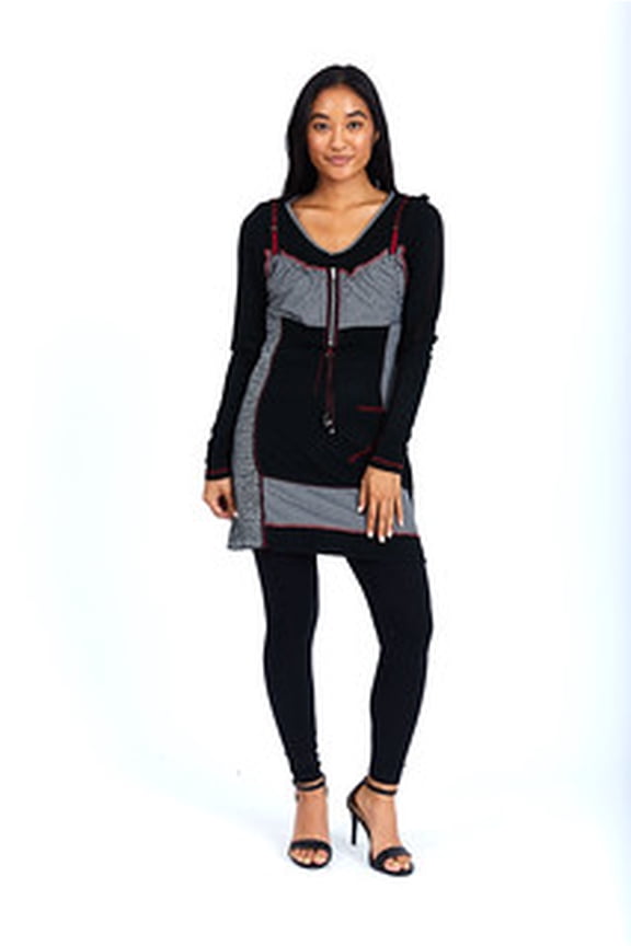 Pyramid Collection Women's Knitted Long Sleeve V-Neck Tunic Top