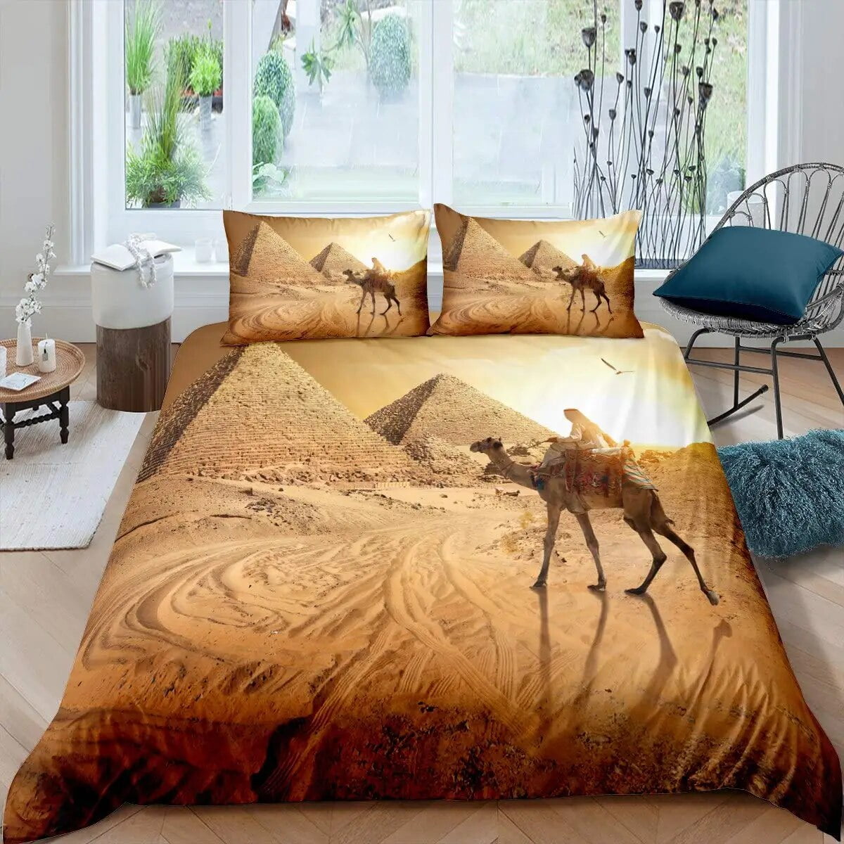 Pyramid Duvet Cover Set King African Ancient Egyptian Pyramid Vintage ...