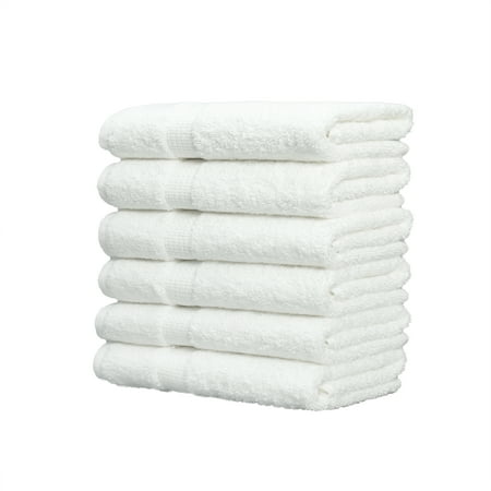 Pyramid Excel Hotel 100-Percent Ring Spun Cotton Hand Towels - 6 Pack