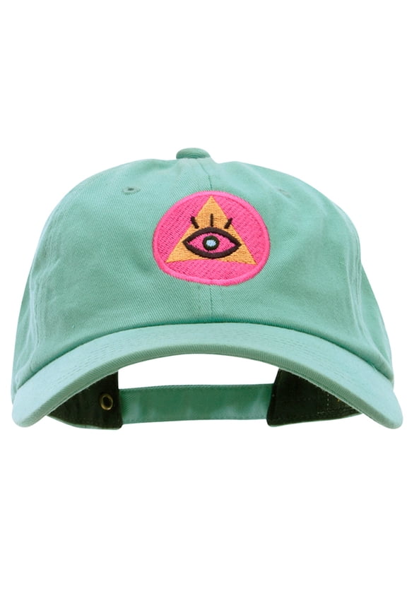 Pyramid Eye Embroidered Unstructured Cotton Twill Washed Cap - Mint OSFM