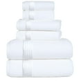 thumbnail image 1 of Pyramid Home Decor 6 Pcs Towel Set for Bathroom, Turkish Towels 100% Cotton 2 Washclothes,2 Hand Towels, 2 Bathtowels 6-Pack, Bathroom Shower Towels, White, 1 of 2
