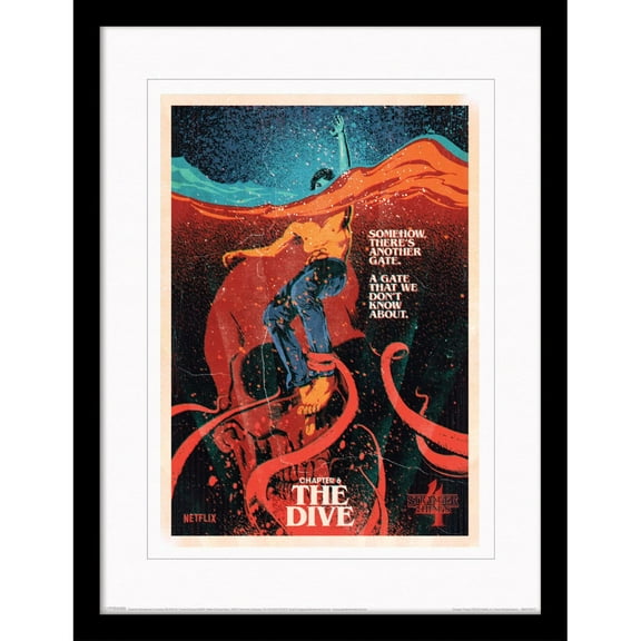 Pyramid International Stranger Things Poster with Border and Black Frame (Chapter 6 - The Dive)