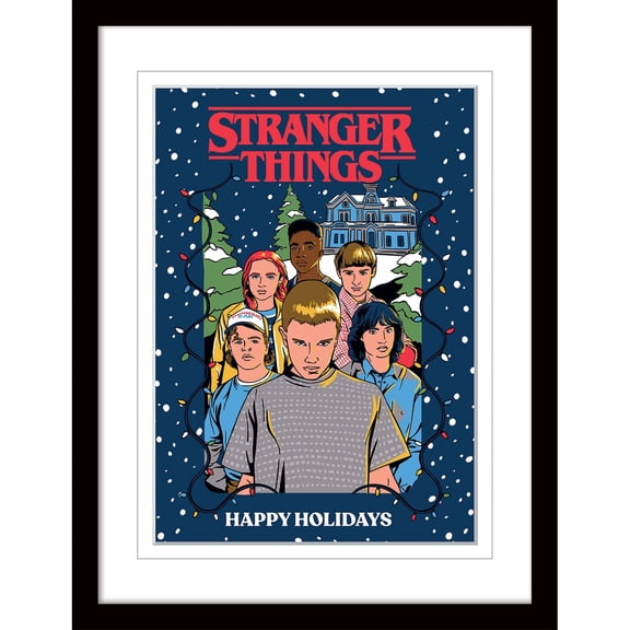 Pyramid International Stranger Things Poster with Border and Black Frame (Happy Holidays Design