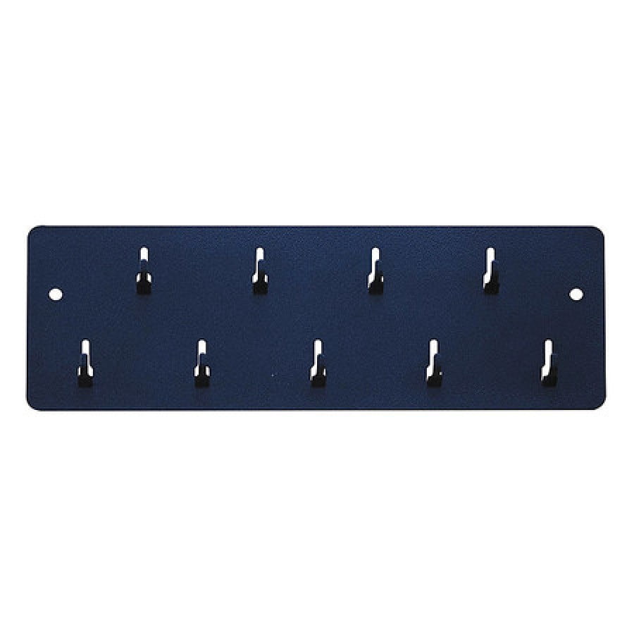 Black Powder Coated Steel 9-Hook Wall Mounted Key Rack
