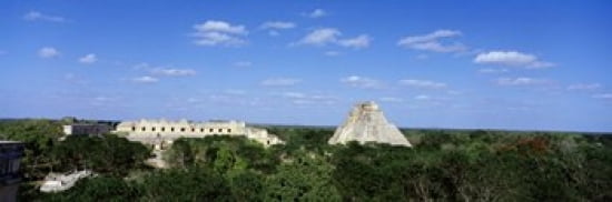 Pyramid Of The Magician Uxmal Yucatan Peninsula Mexico Canvas Art - Panoramic Images (36 x 12)