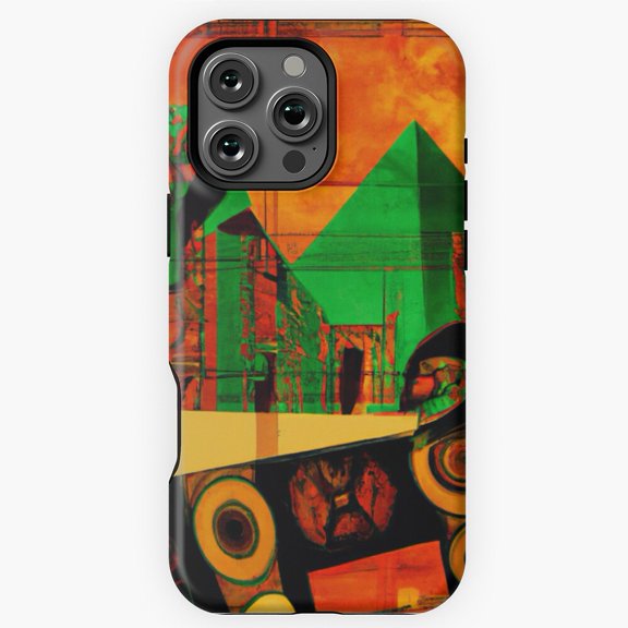Pyramid Orange Geometric Abstract Phone Case for iPhone 16 15 14 13 12 11 Pro Max