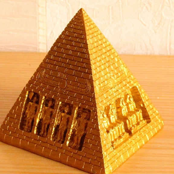 2-Piece Pyramid Resin Ornament Set Featuring Lighthouse Design, Decorative Home Décor and Unique Art Collection Pieces