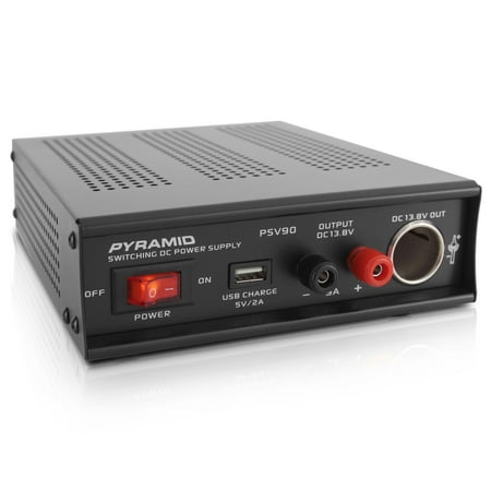 Pyramid PSV90 - Desktop Bench Power Supply, AC-to-DC Power Converter with USB and Vehicle Cigarette Lighter Socket (9 Amp)
