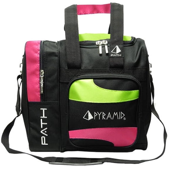 Pyramid Path Deluxe Hot Pink/Lime Green Bowling Tote Bag
