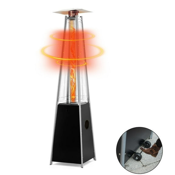 Pyramid Patio heaters for outdoor use, 40,000 BTU Glass Tube Propane heaters with Wheels, Tip Over Protection