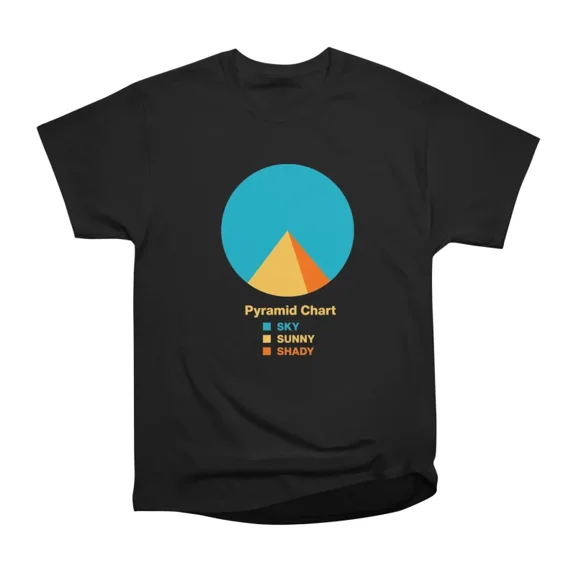 Pyramid Pie Chart Sky Sunny Shady Optical Illusion T-Shirt Tee Gift For Him Merch For Her