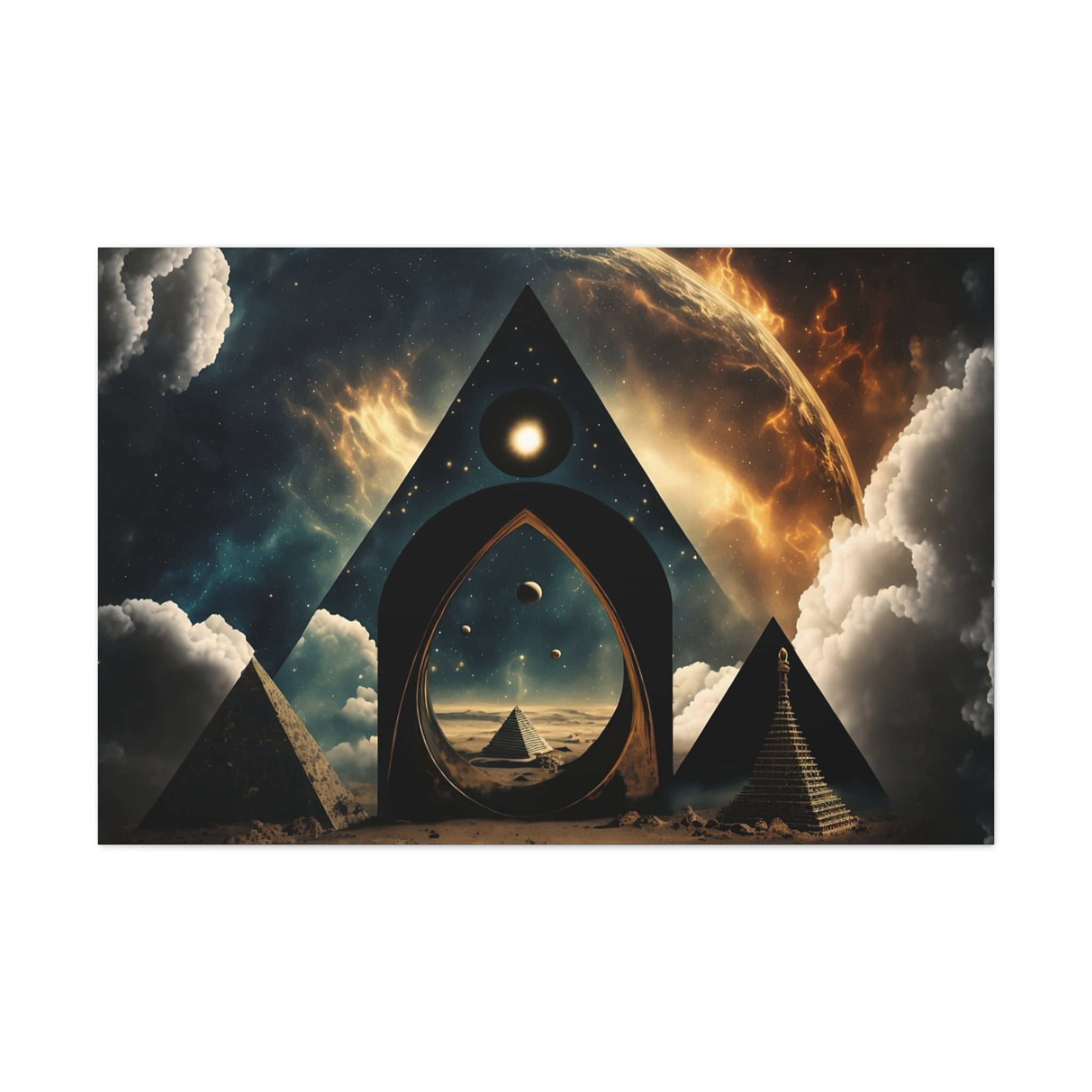 Pyramids Portal Pyramid Portal Star Gate Wall Art Canvas Spiritual Decor - Walmart.com