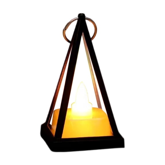 Pyramid Shaped Electronic LED Candle Light Retro Decorative Lantern for Modern Home Decor and Seasonal Party Atmosphere Flickering Flameless Glow, Black