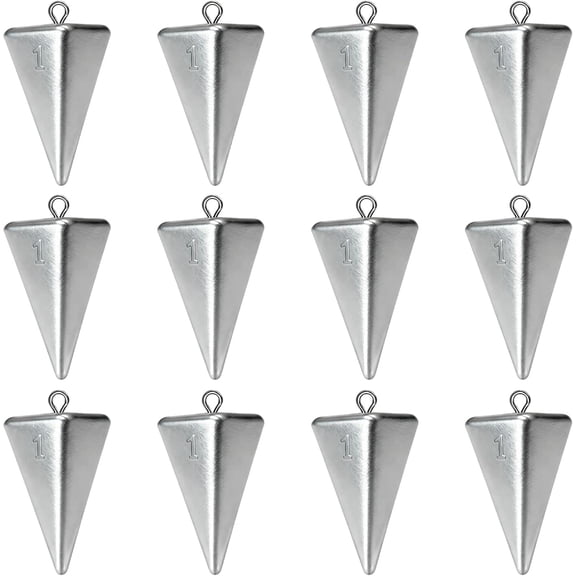Pyramid Sinkers Fishing Weights Assortment 1oz-4oz, Surf Casting Sinkers for Saltwater Beach Fishing, Triangle Lead Weights Anti Roll Strong Hold