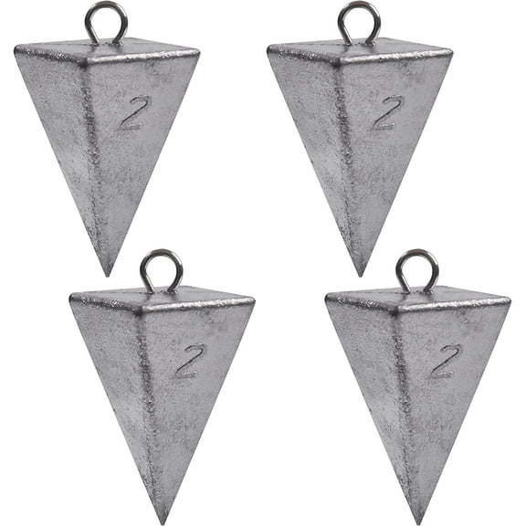 Pyramid Sinkers Fishing Weights,Fishing Sinker for Saltwater Fishing Surf Gear Tackle 2oz-4pcs