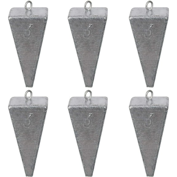 Pyramid Sinkers Fishing Weights,Fishing Sinker for Saltwater Fishing Surf Gear Tackle 3oz-6pcs