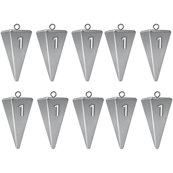 Pyramid Sinkers Fishing Weights, Saltwater Fishing Sinkers for Surf Fishing Gear Tackle - 1oz, 2oz, 3oz