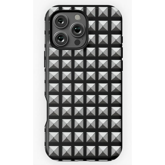 Pyramid Stud Texture Design Punk Rock Goth Emo Spikes Art A1034 Protective Case for iPhone 17 16 15 14 13 12 11 Pro Max